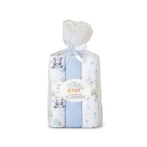 Muselina Interbaby Panda Pack 3 Uni Azul