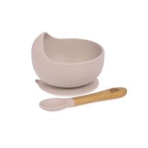 Taça Ventosa + Colher Interbaby Silicone Rosa