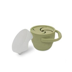 Porta Lanches Dobrável Interbaby Silicone Verde Oliva