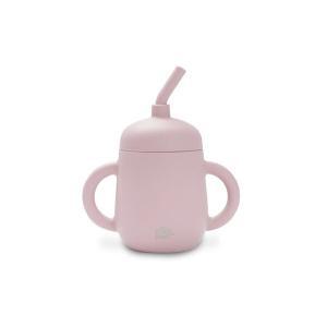 Copo Anti Gota + Palha Interbaby Silicone Rosa