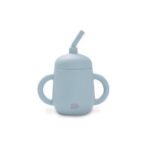 Copo Anti Gota + Palha Interbaby Silicone Azul