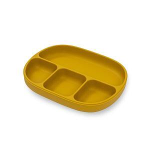 Prato Ventosa C/ Tampa Interbaby Silicone Amarelo Torrado