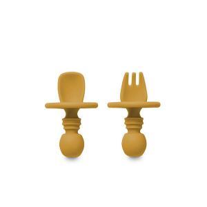 Talheres Aprendizagem Interbaby Silicone Amarelo Torrado