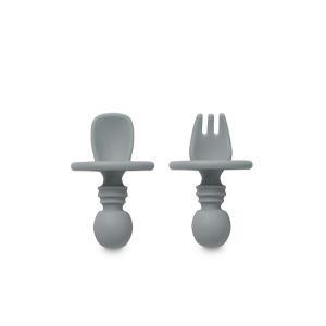 Talheres Aprendizagem Interbaby Silicone Cinza