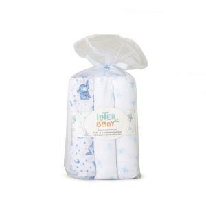 Muselina Interbaby Elefante Pack 3 Uni Azul