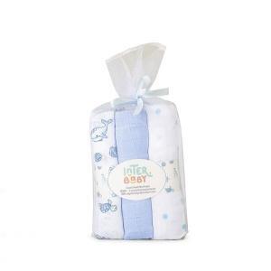 Muselina Interbaby Marinho Pack 3 Uni Azul