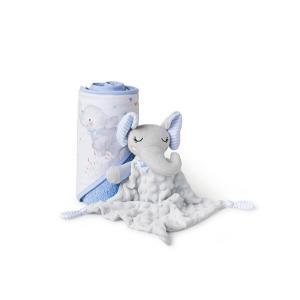 Toalha Banho + Dou Dou Interbaby Elefante Azul