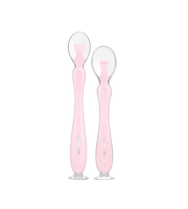 Colher Silicone Com Ventosa Kikkaboo Rosa 2 Uni