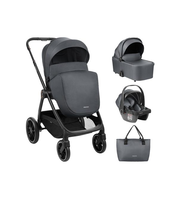 Trio Kikkaboo Modena 3 em 1 Cinza Escuro