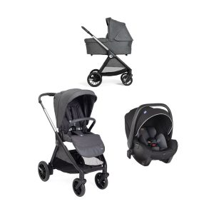 Trio Chicco Bellagio Black Satin + Alcofa Flexi + Kory Plus Black