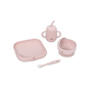 Conjunto Louça Silicone Interbaby Rosa