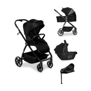 Trio Asalvo 3 em 1 Rodas Preto + Base Isofix
