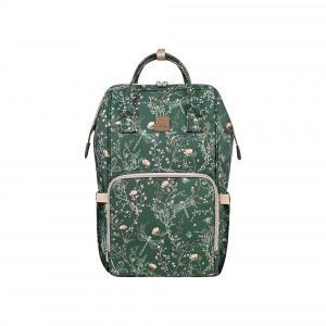 Mochila Mamã Kikkaboo Siena Luxe Secret Garden Deep Green